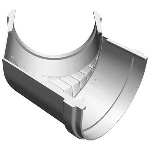 Водосточная система DOCKE Standart. Угловой элемент (угол желоба) внешний/ внутренний 135гр
